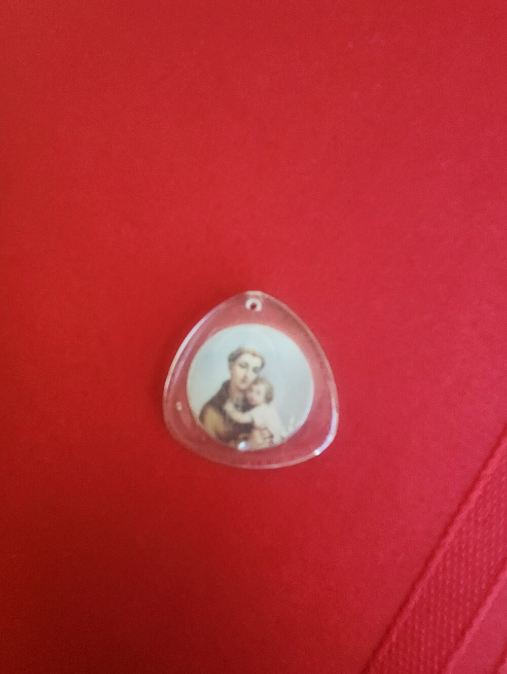 Saint Anthony Prayer Teardrop Pendant - Red